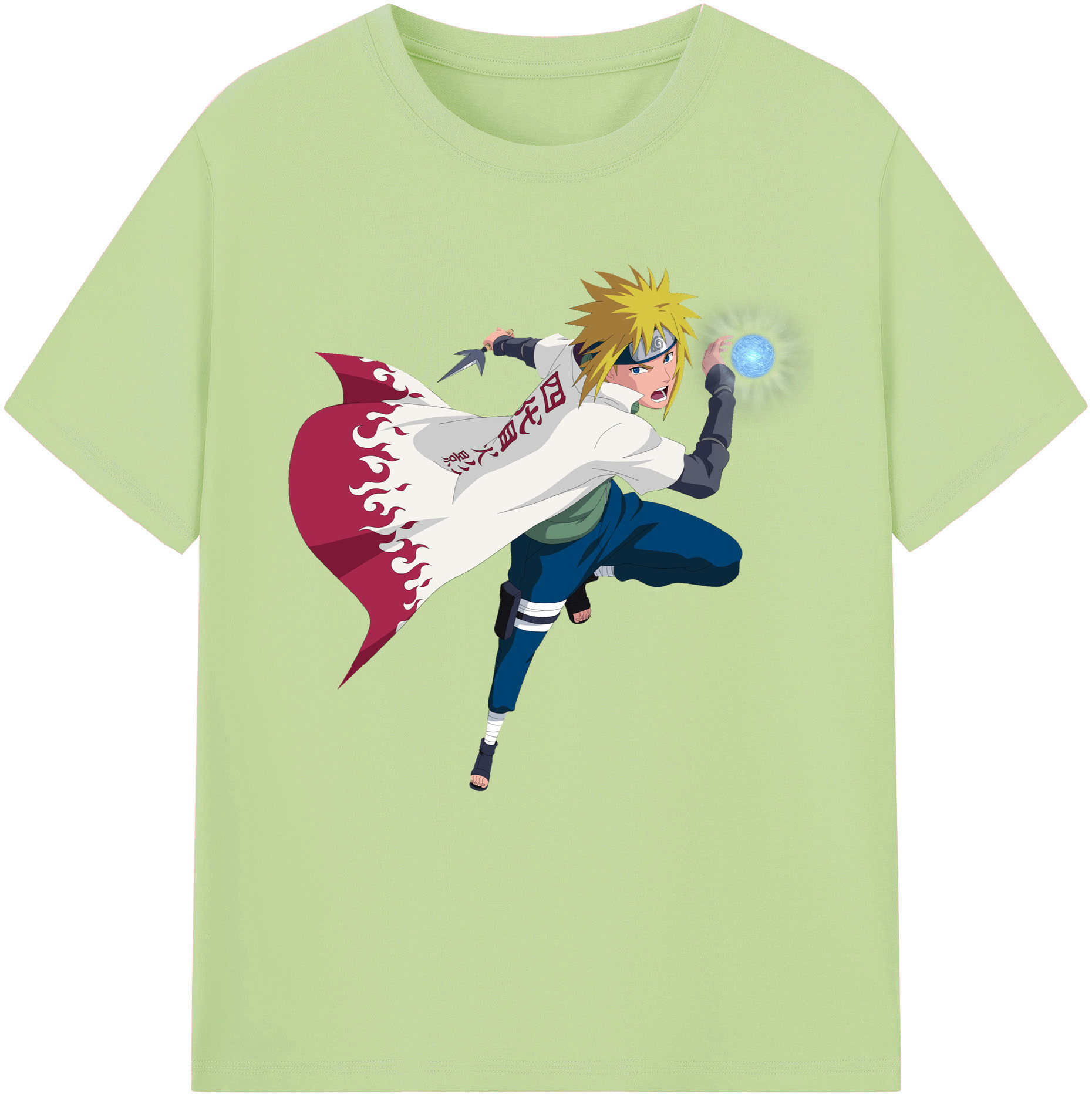 （画像用） NARUTO -ナルト- 波風 ミナト Namikaze Minato 綿100％半袖Tシャツ（フロントプリント）
